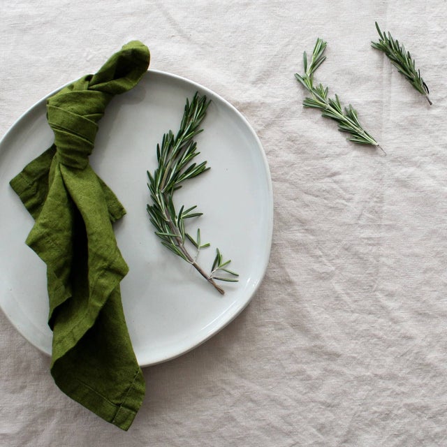 Linen Cloth Napkins, Set of 2, Dark Green– Gather Goods Co.